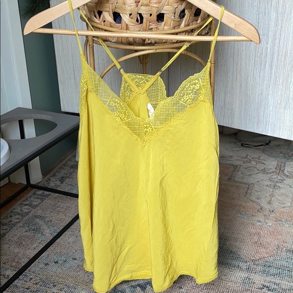 Yellow Lace Racerback Cami Top - Picture 2 of 5
